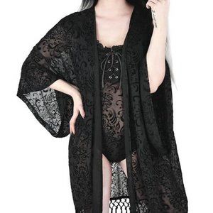 Killstar Last Rites Fringe Black Kimono